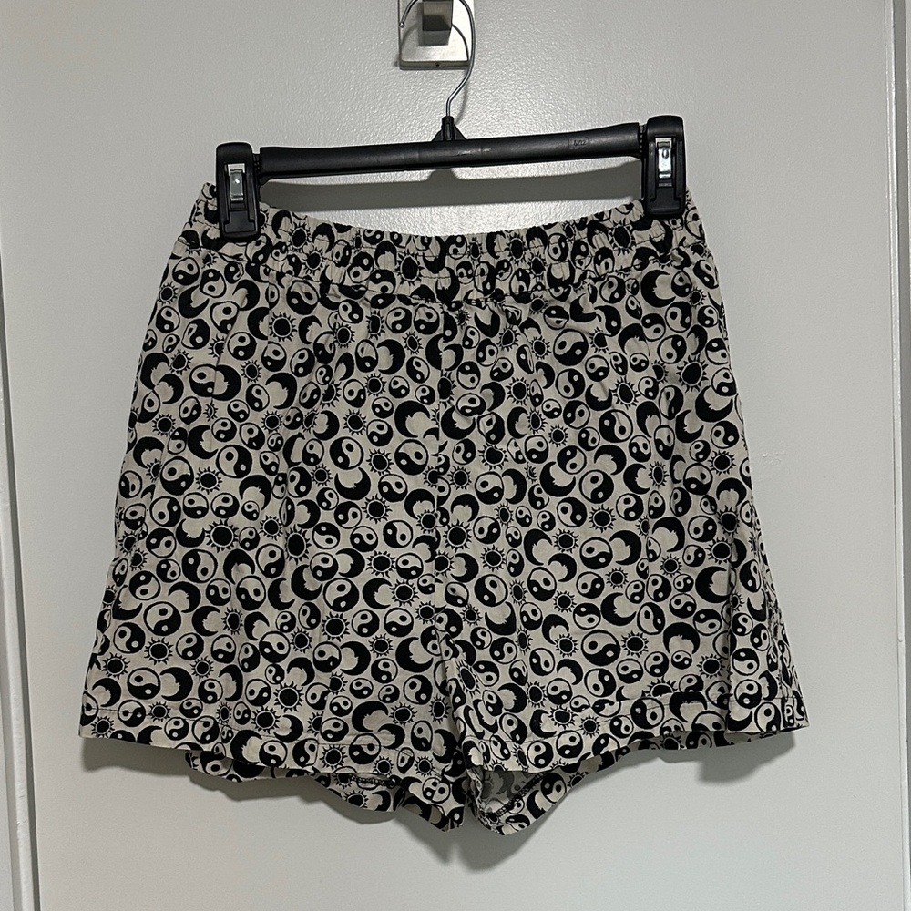 Topshop Black and White Yin Yang Athletic Shorts